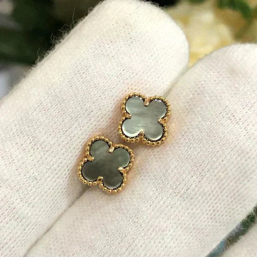 [Am jewelry]CLOVER MINI 9.5MM GRAY MOP EARRINGS