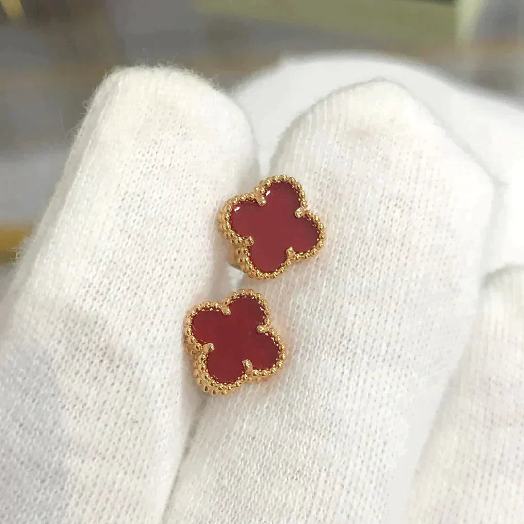 [Am jewelry]CLOVER MINI 9.5MM CARNELIAN EARRINGS