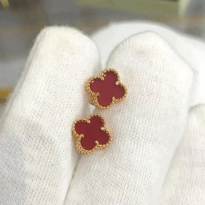 [Am jewelry]CLOVER MINI 9.5MM CARNELIAN EARRINGS