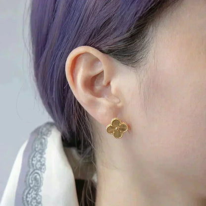 [Am jewelry]CLOVER MEDIUM 1 MOTIFS LASER EARRINGS