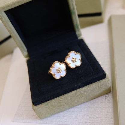 [Am jewelry]LUCKY PINK GOLD WHITE MOP EARRINGS