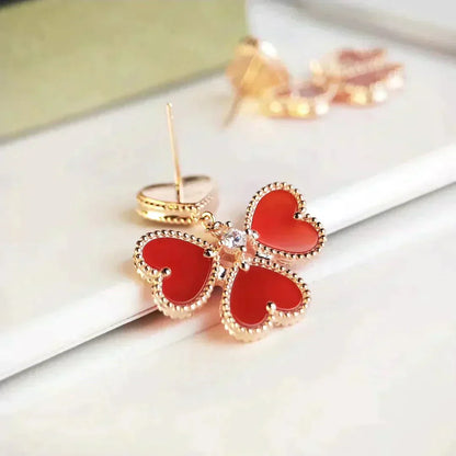 [Am jewelry]SWEET CLOVER CARNELIAN EARRINGS