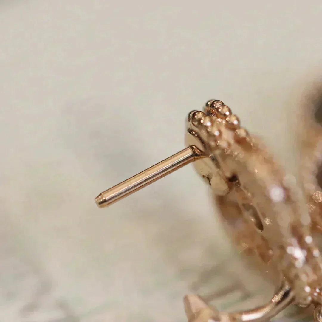 [Am jewelry]CLOVER MEDIUM 1 MOTIFS FUll DIAMOND EARRINGS