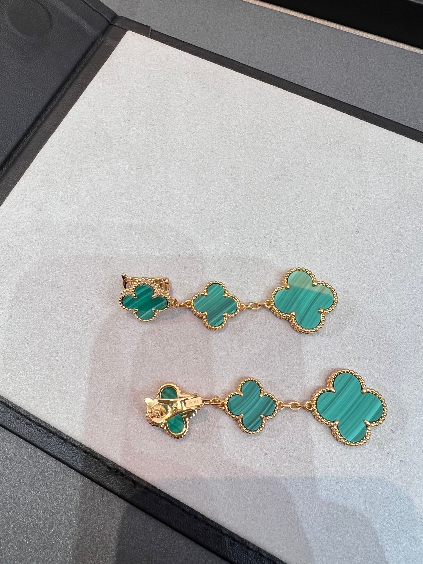 [Am jewelry]CLOVER MALACHITE 3 MOTIFS GOLD