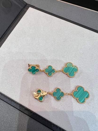 [Am jewelry]CLOVER MALACHITE 3 MOTIFS GOLD