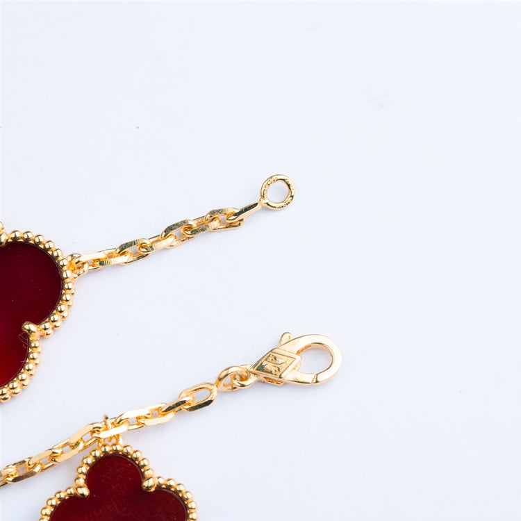 [Am jewelry]CLOVER BRACELET 5 MOTIFS CARNELIAN TIGER EYE