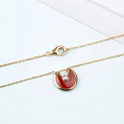 [Am jewelry]AMULETTE GOLD CARNELIAN ONYX NECKLACE