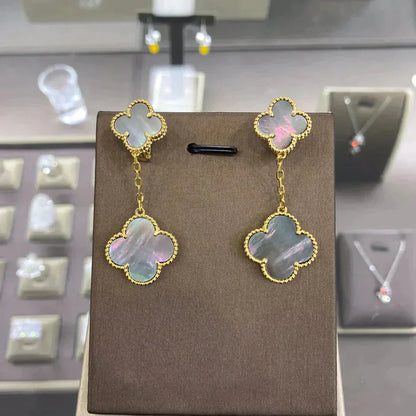 [Am jewelry]CLOVER 2 MOTIFS  EARRINGS (MULTIPLE CHOICESC