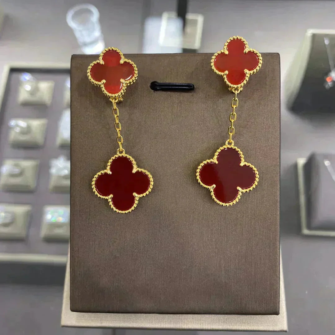 [Am jewelry]CLOVER 2 MOTIFS  EARRINGS (MULTIPLE CHOICESC