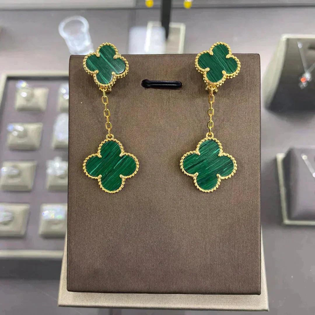 [Am jewelry]CLOVER 2 MOTIFS  EARRINGS (MULTIPLE CHOICESC