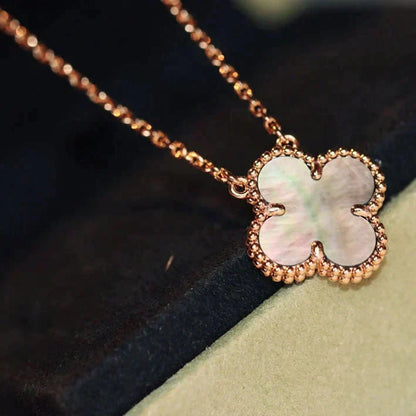 [Am jewelry]CLOVER 15MM  GRAY MOTHER OF PEARL NECKLACE