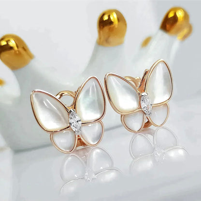 [Am jewelry]BUTTERFLY MOP DIAMOND EARRINGS