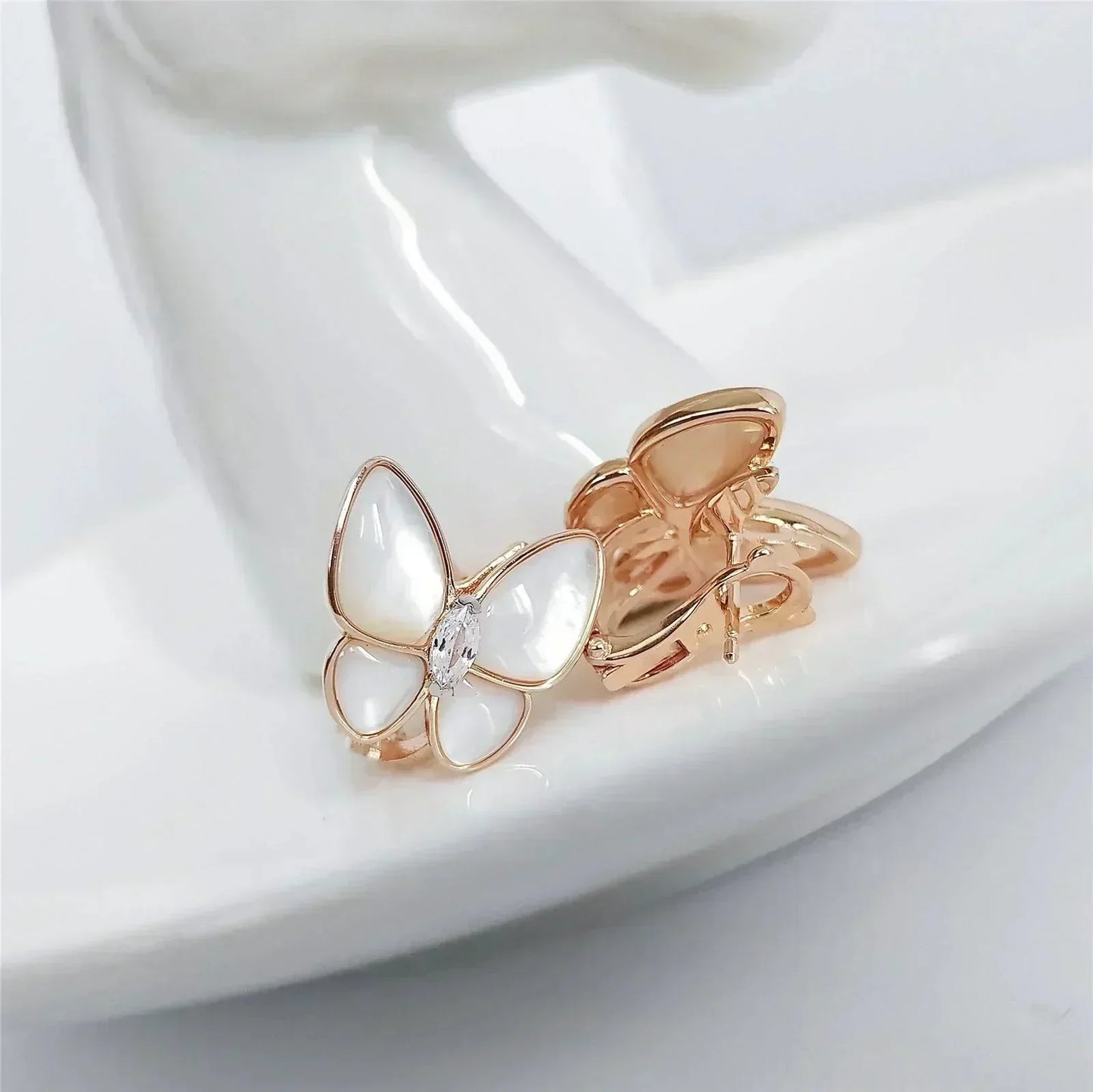 [Am jewelry]BUTTERFLY MOP DIAMOND EARRINGS