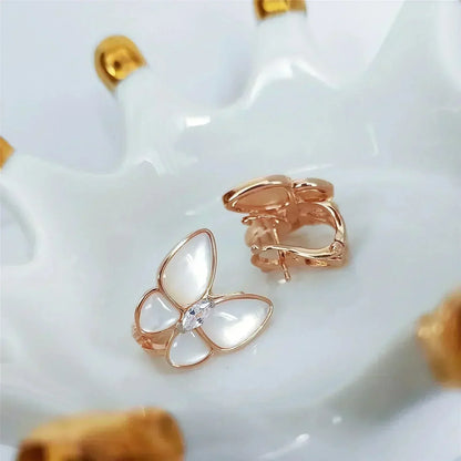 [Am jewelry]BUTTERFLY MOP DIAMOND EARRINGS