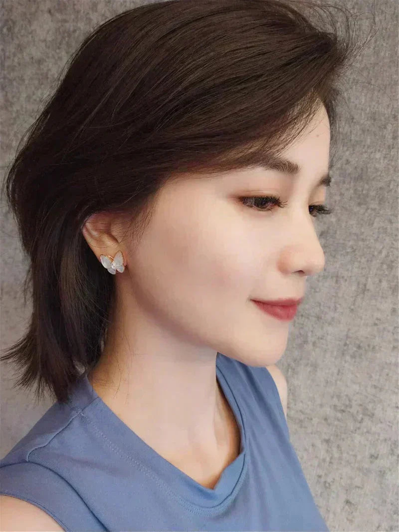 [Am jewelry]BUTTERFLY MOP DIAMOND EARRINGS