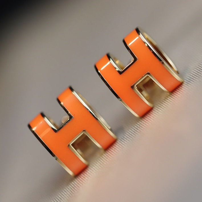 [Am jewelry]MINI POP H EARRINGS ORANGE