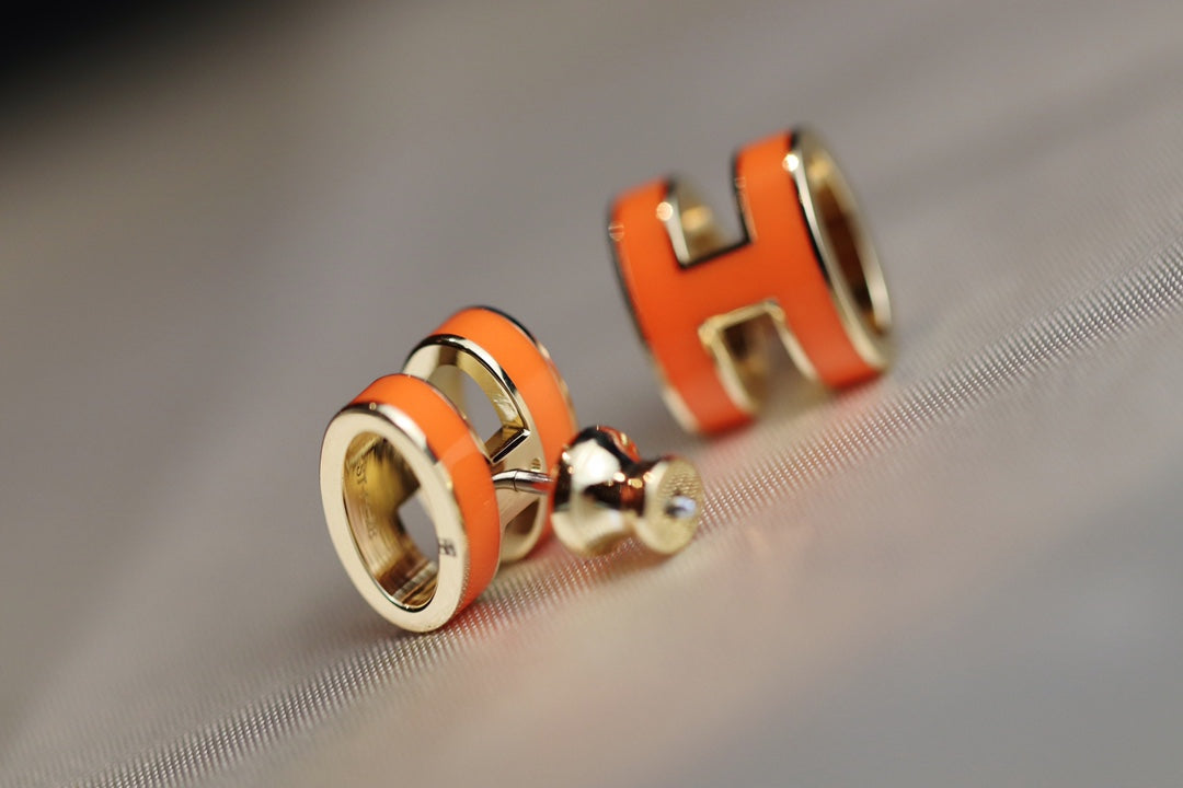 [Am jewelry]MINI POP H EARRINGS ORANGE