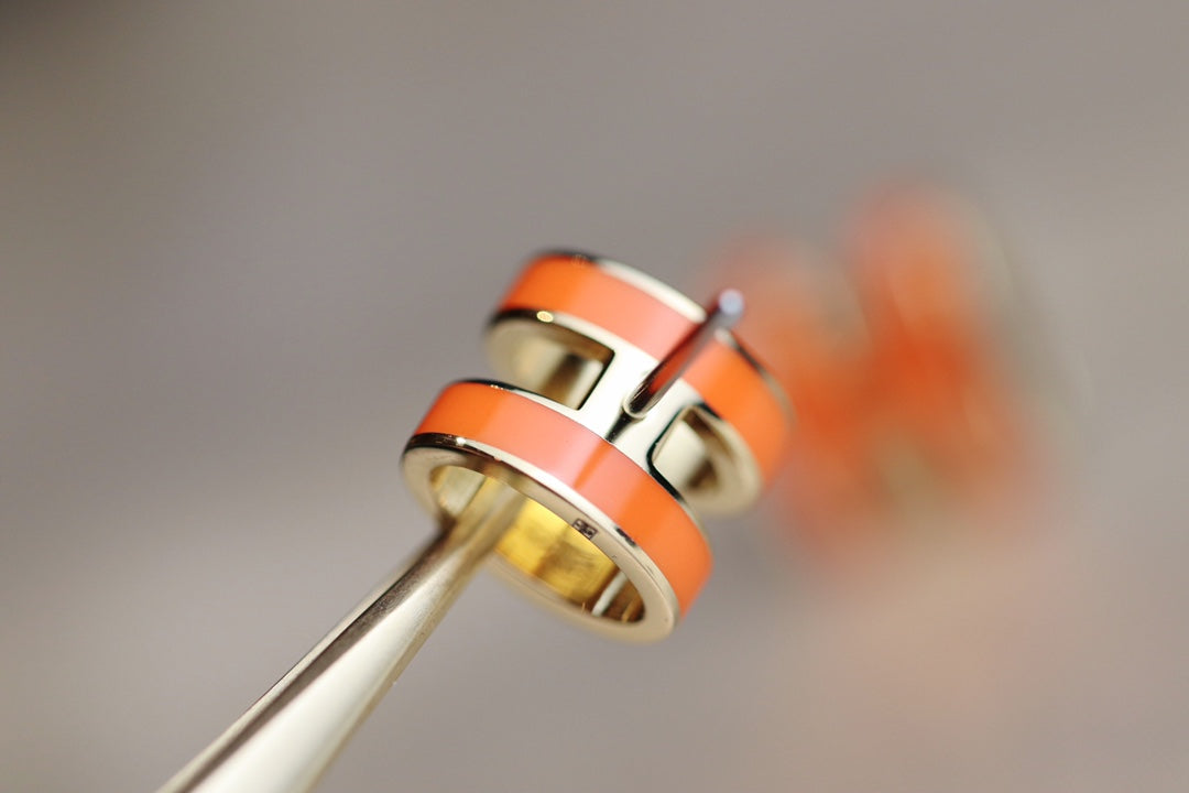 [Am jewelry]MINI POP H EARRINGS ORANGE