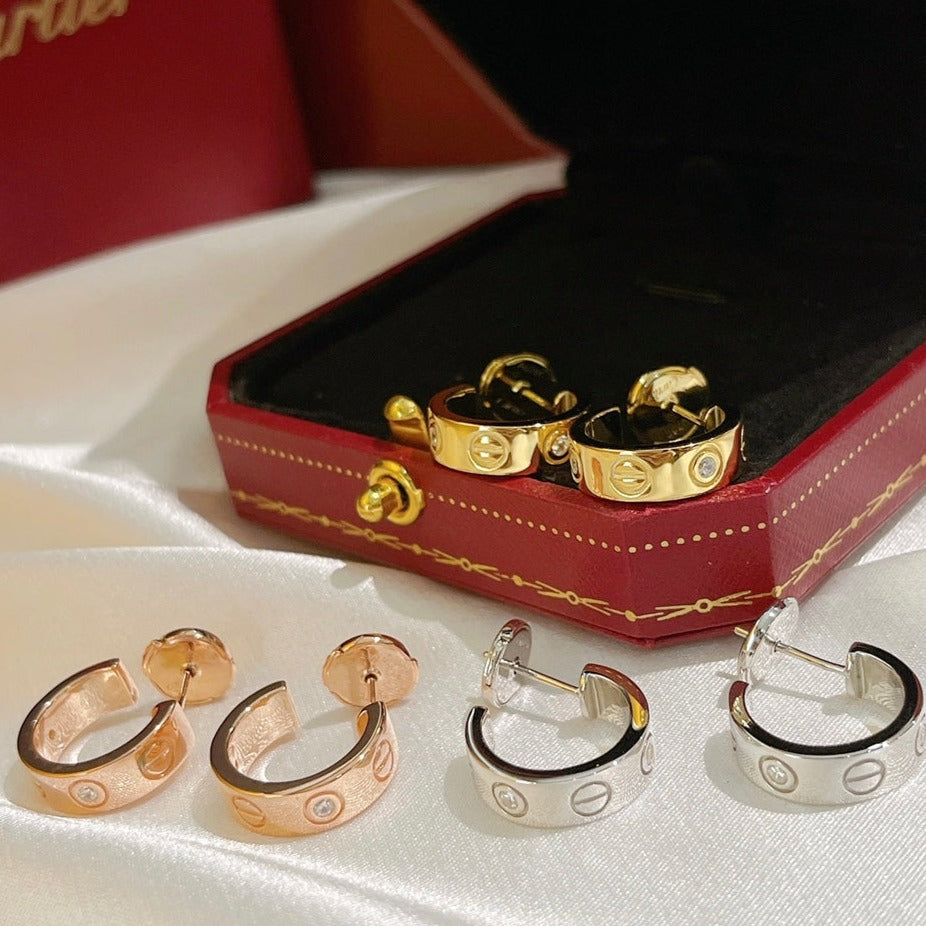 [Am jewelry]LOVE EARRINGS 5.7MM 2 DIAMONDS
