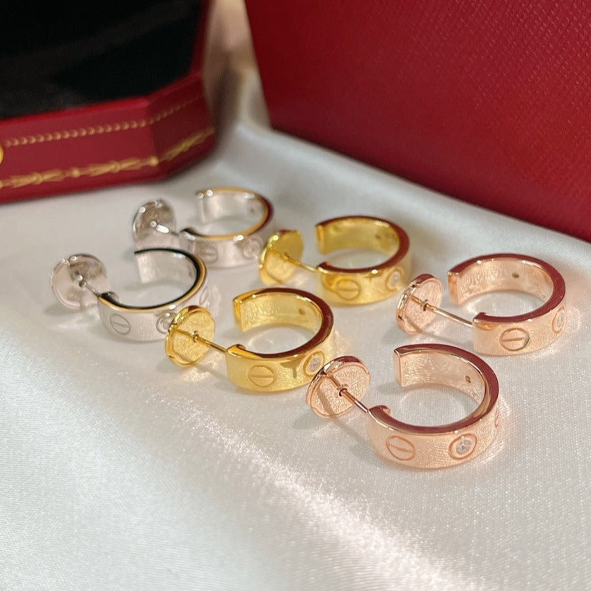 [Am jewelry]LOVE EARRINGS 5.7MM 2 DIAMONDS