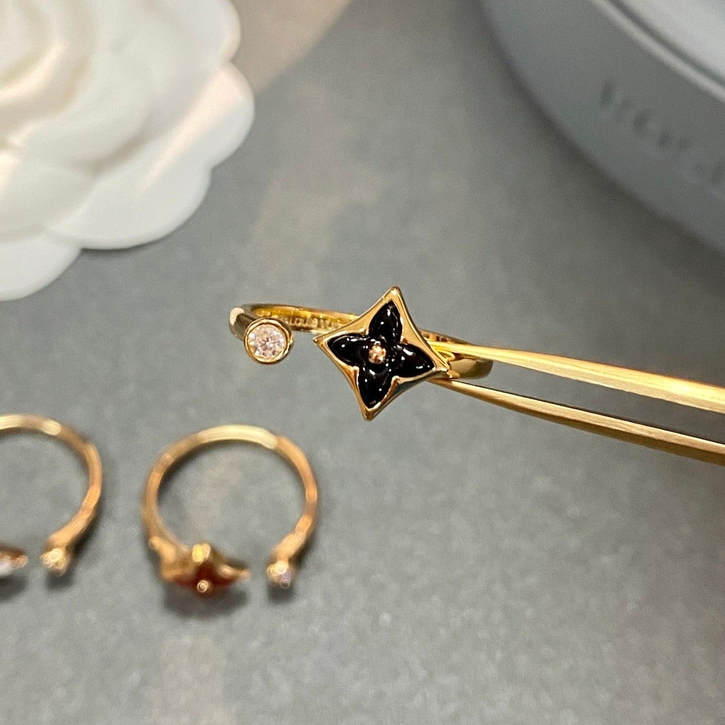 [Am jewelry]STAR 1 DIAMOND OPEN RING