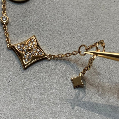 [Am jewelry]STAR AND SUN 4 MOTIFS GOLD DIAMONDS BRACELET