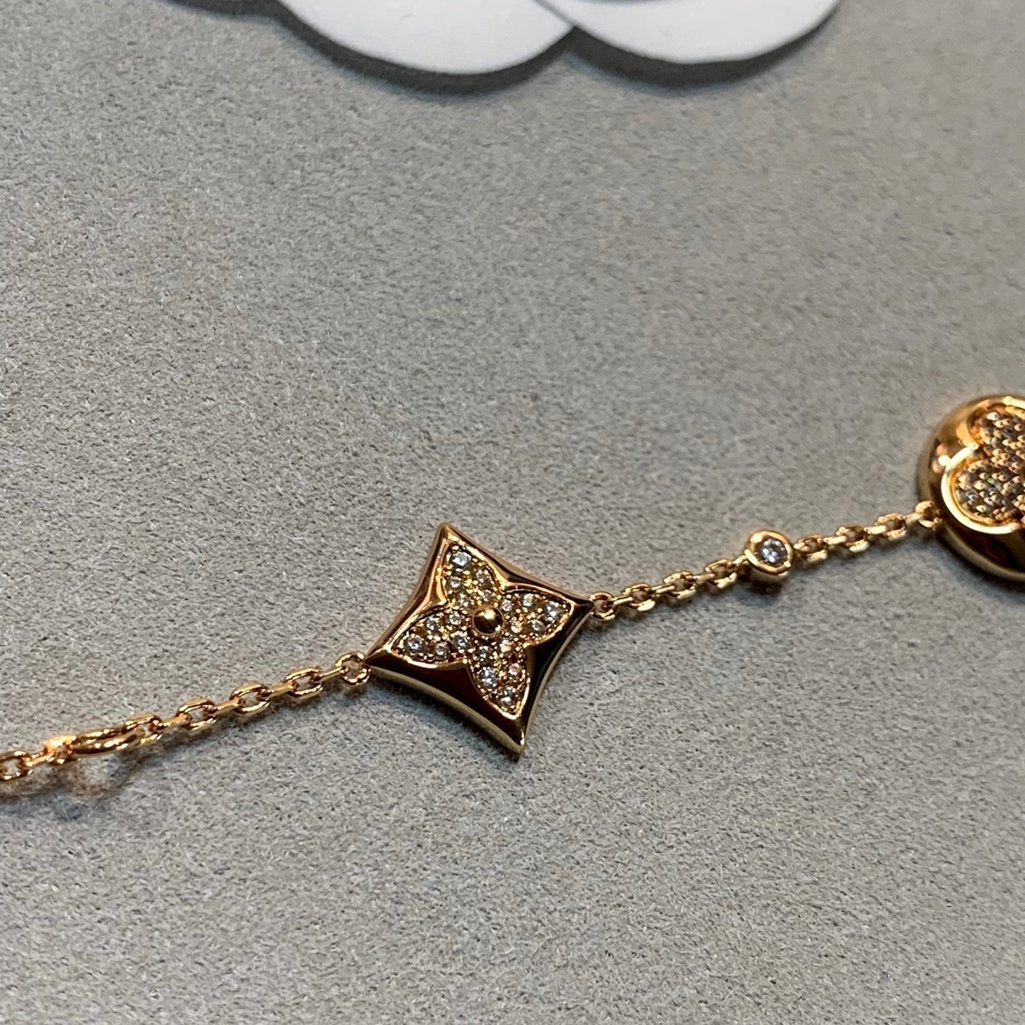 [Am jewelry]STAR AND SUN 4 MOTIFS GOLD DIAMONDS BRACELET