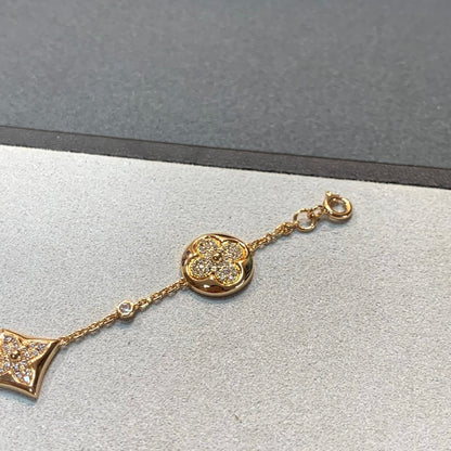 [Am jewelry]STAR AND SUN 4 MOTIFS GOLD DIAMONDS BRACELET