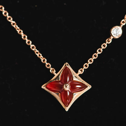[Am jewelry]STAR NECKLACE PINK GOLD 1 DIAMOND