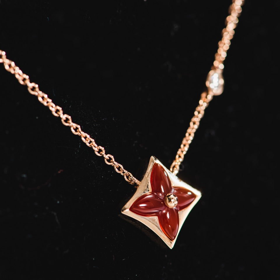 [Am jewelry]STAR NECKLACE PINK GOLD 1 DIAMOND