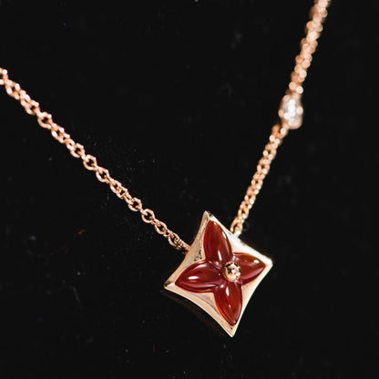 [Am jewelry]STAR NECKLACE PINK GOLD 1 DIAMOND