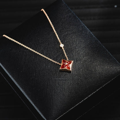 [Am jewelry]STAR NECKLACE PINK GOLD 1 DIAMOND