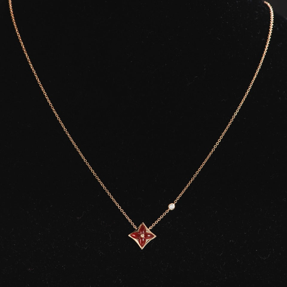 [Am jewelry]STAR NECKLACE PINK GOLD 1 DIAMOND