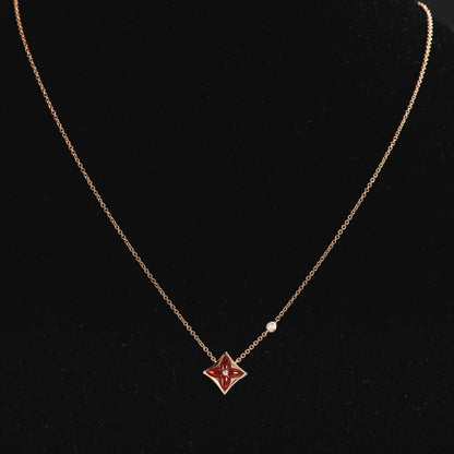 [Am jewelry]STAR NECKLACE PINK GOLD 1 DIAMOND