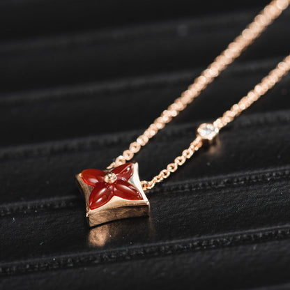 [Am jewelry]STAR NECKLACE PINK GOLD 1 DIAMOND