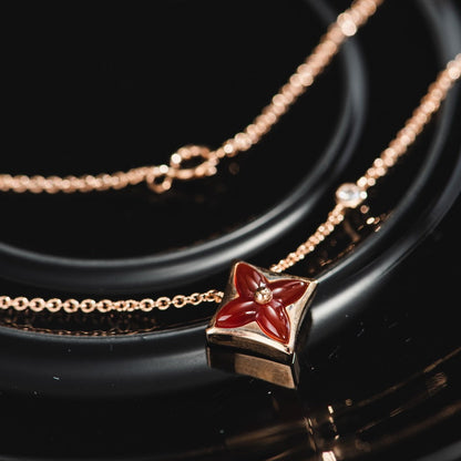 [Am jewelry]STAR NECKLACE PINK GOLD 1 DIAMOND