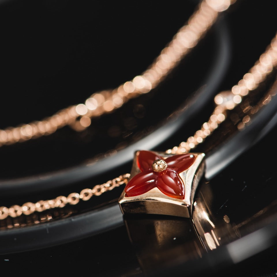 [Am jewelry]STAR NECKLACE PINK GOLD 1 DIAMOND