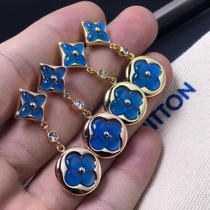[Am jewelry]STAR AND SUN AGATE DIAMOND EARRINGS