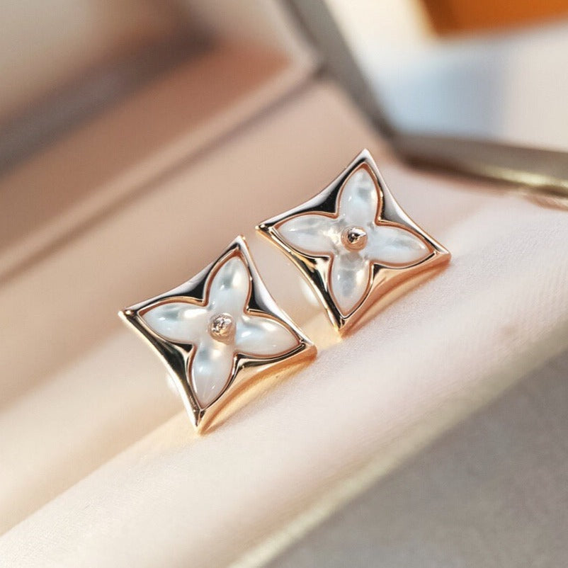 [Am jewelry]STAR MOP PINK GOLD EARRINGS