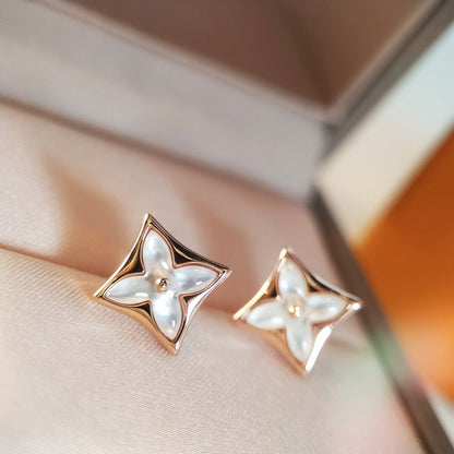 [Am jewelry]STAR MOP PINK GOLD EARRINGS