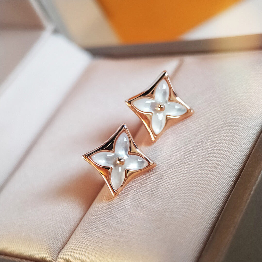 [Am jewelry]STAR MOP PINK GOLD EARRINGS