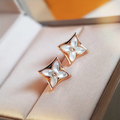 [Am jewelry]STAR MOP PINK GOLD EARRINGS