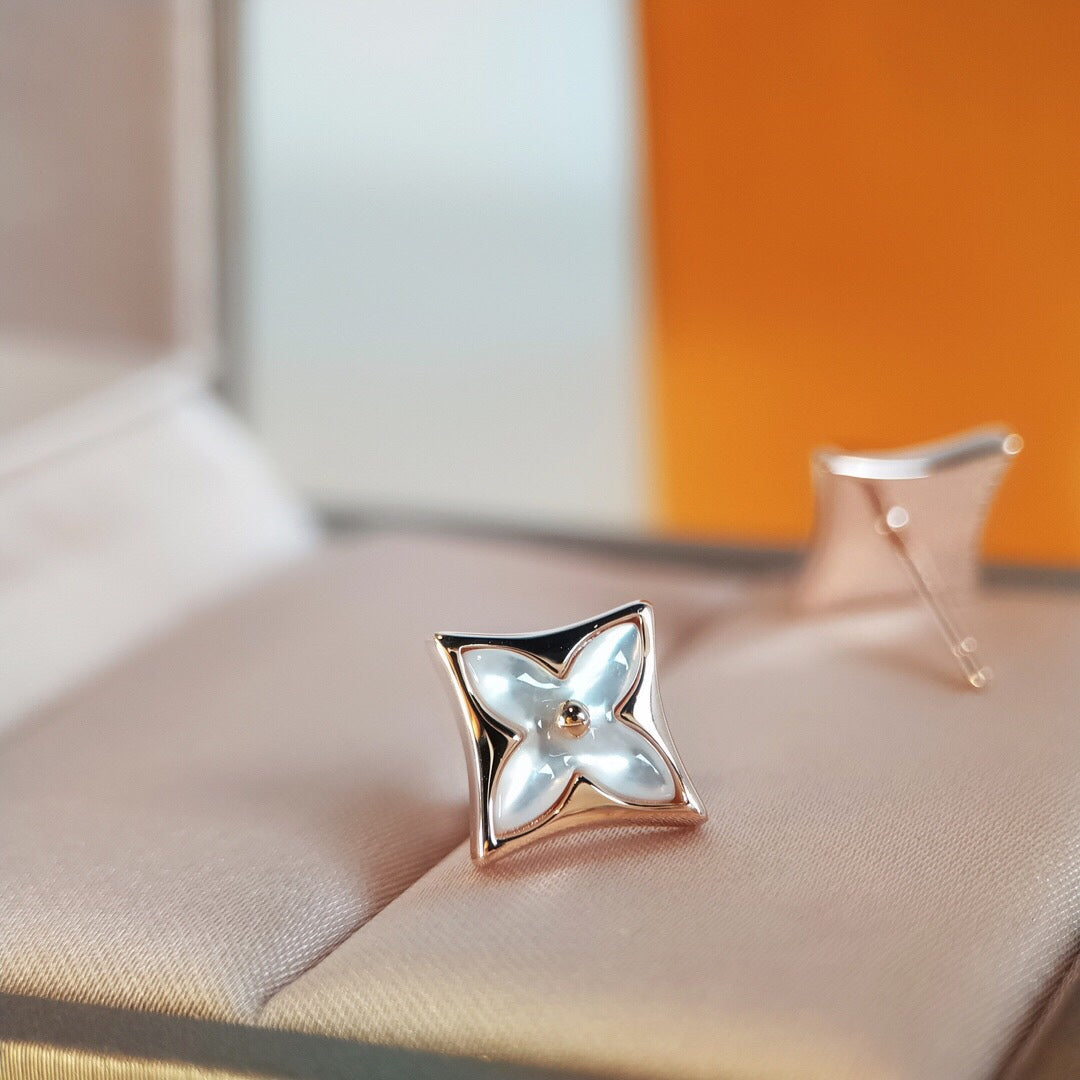 [Am jewelry]STAR MOP PINK GOLD EARRINGS