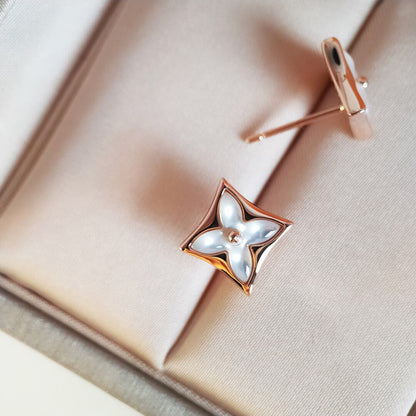 [Am jewelry]STAR MOP PINK GOLD EARRINGS
