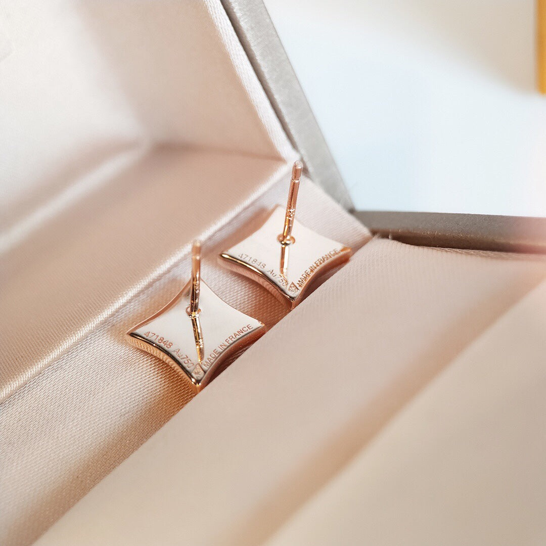 [Am jewelry]STAR MOP PINK GOLD EARRINGS