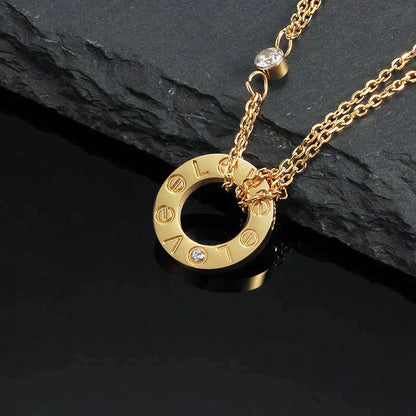 [Am jewelry]LOVE NECKLACE 16MM 2 DIAMONDS