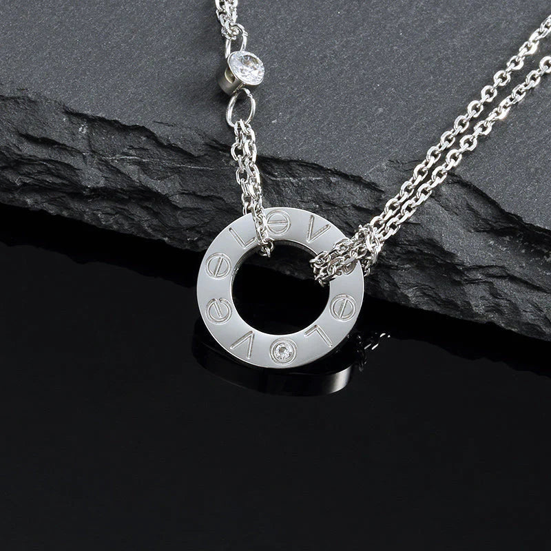 [Am jewelry]LOVE NECKLACE 16MM 2 DIAMONDS