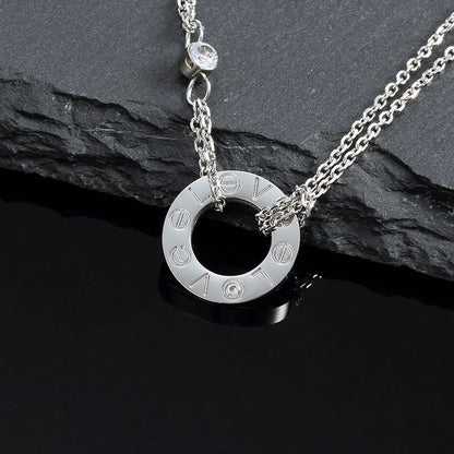 [Am jewelry]LOVE NECKLACE 16MM 2 DIAMONDS