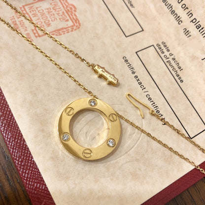 [Am jewelry]LOVE NECKLACE 16MM 3 DIAMONDS