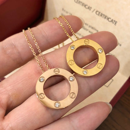 [Am jewelry]LOVE NECKLACE 16MM 3 DIAMONDS